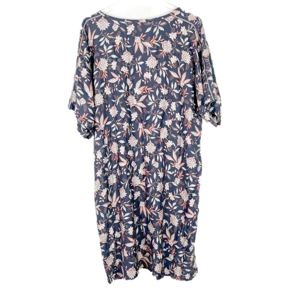 NWOT J. Jill Pure Jill Floral Shirt Dress Short Sleeves Size Large L NEW - Picture 7 of 9
